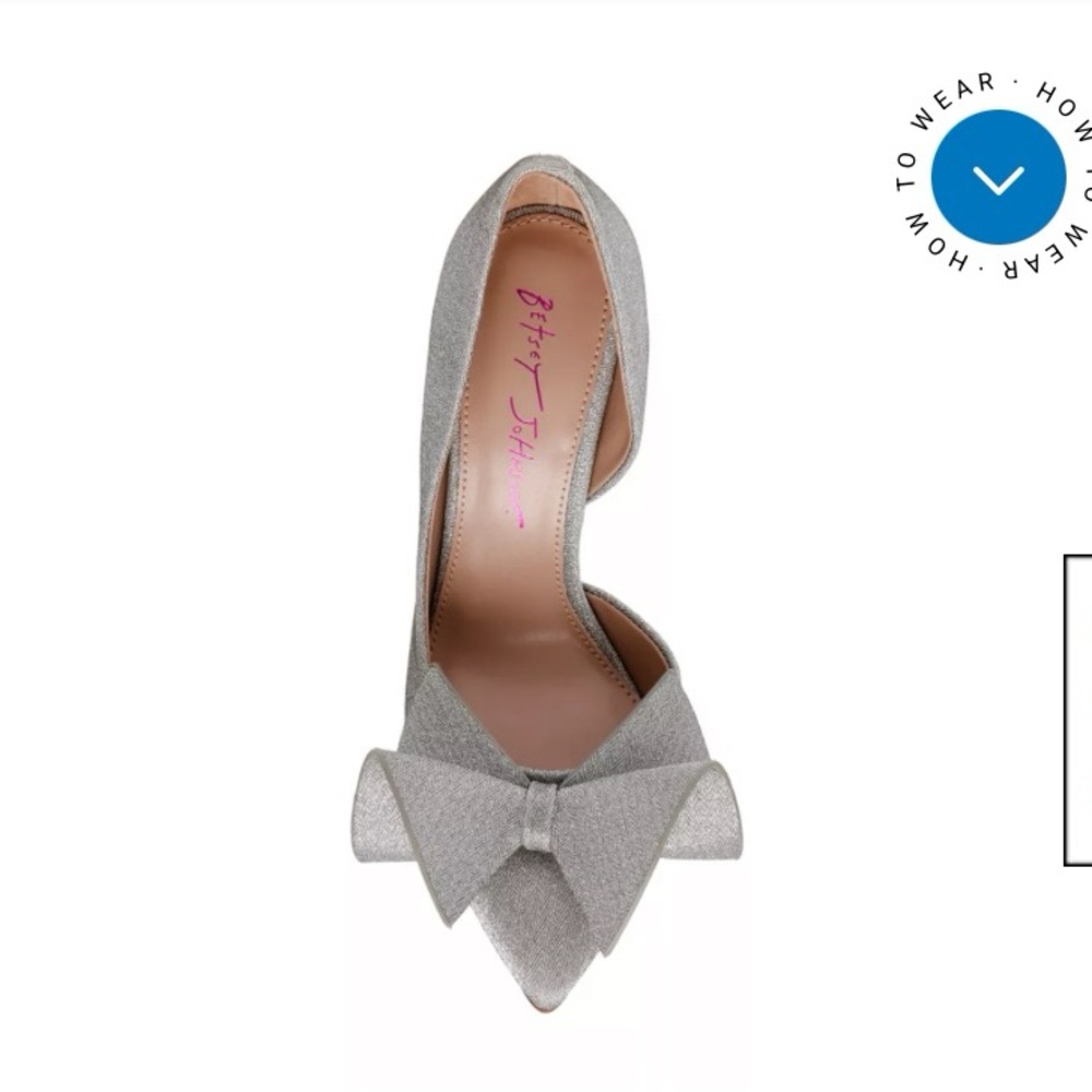 Betsey Johnson Glittering Silver Bow Heels